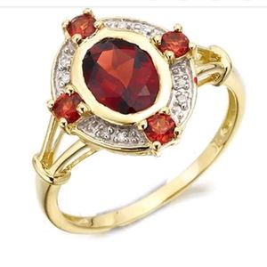 New red cz gold plated ring